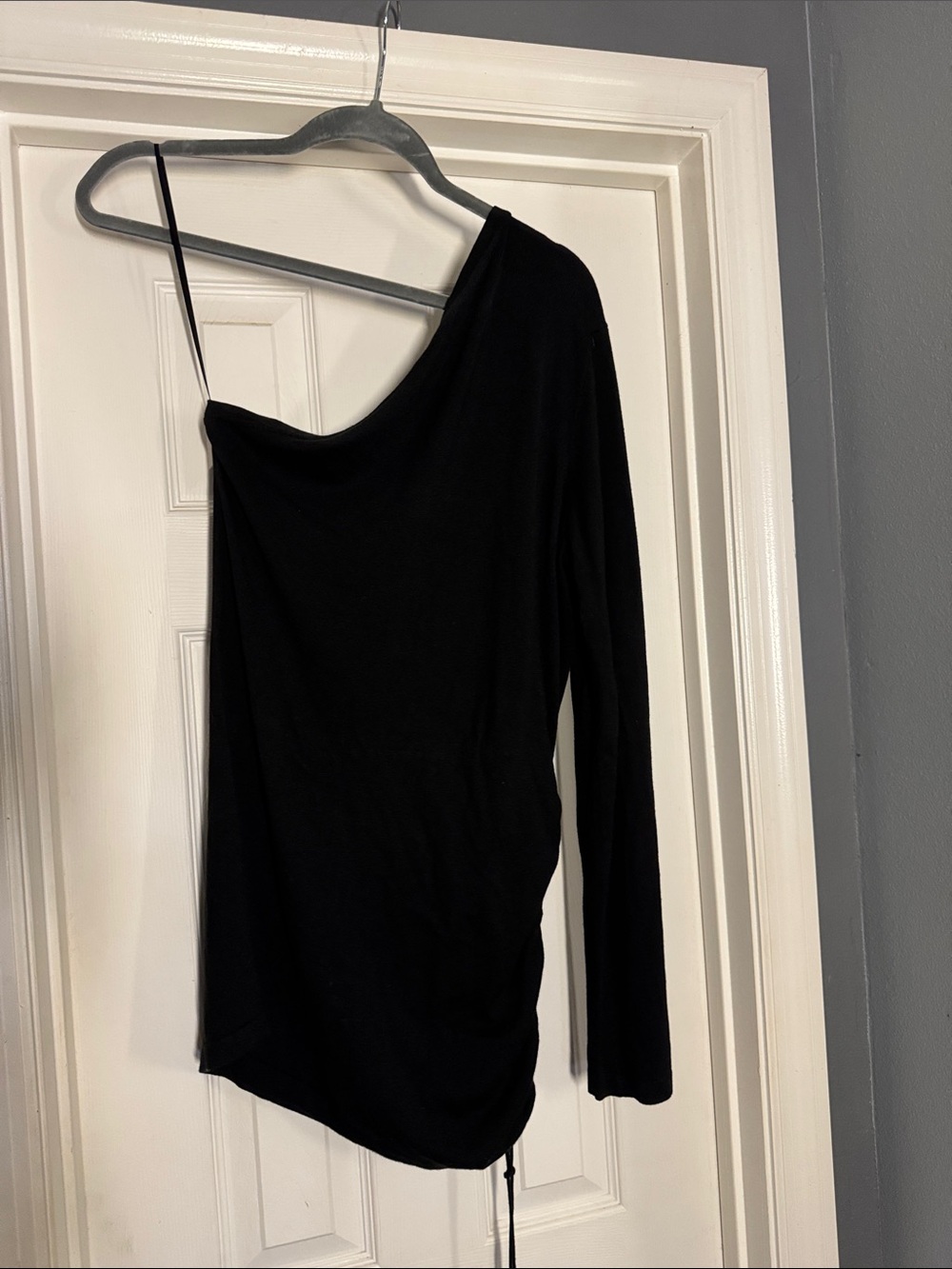 Michael Kors Black One-Shoulder Long Sleeve tunic Top
